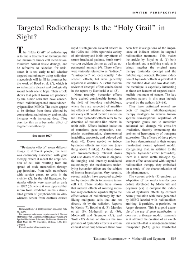 Targeted Radiotherapy: Is the “Holy Grail” in Sight? | Journal of Nuclear Medicine Targeted Radiotherapy: Is the “Holy Grail” in Sight? | Journal of Nuclear Medicine