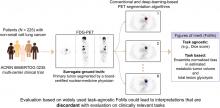 Need for Objective Task-Based Evaluation of Image Segmentation Algorithms for Quantitative PET: A Study with ACRIN 6668/RTOG 0235 Multicenter Clinical Trial Data